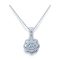 Dancing diamond center stone in eight petal flower shape open design of micro set CZs with simple bale