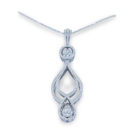 Dancing Diamond DOUBLE center stones, with "Tear Drop in Tear Drop" micro set open design with round CZs pave' bale