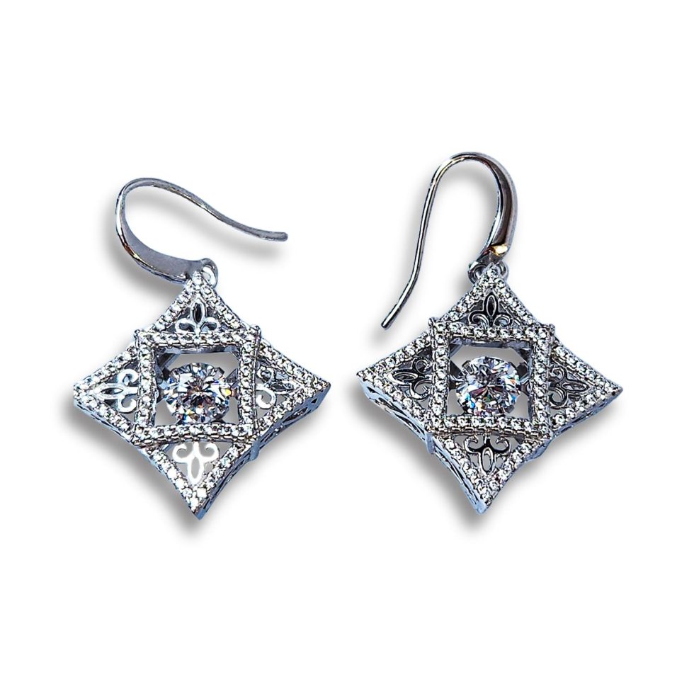 Sterling Silver Dancing Diamond Earring (CZ)