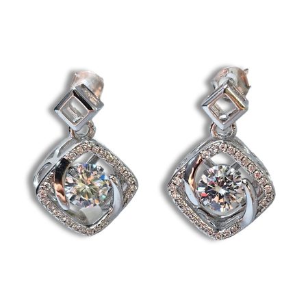 Sterling Silver Dancing Diamond (CZ) Earring