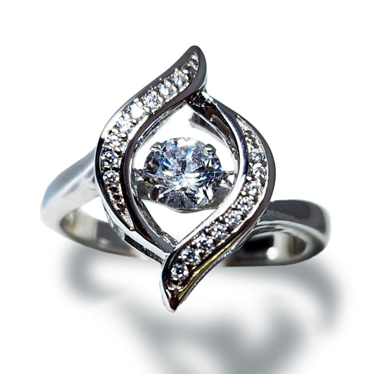 Sterling Silver Dancing Diamond (CZ) Ring