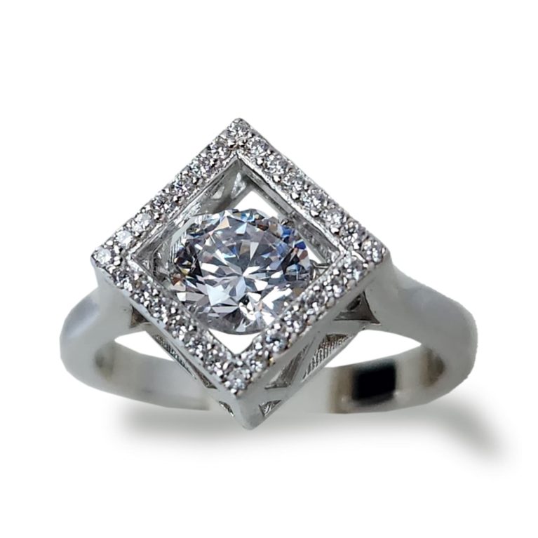 Sterling Silver Dancing Diamond (CZ) Ring