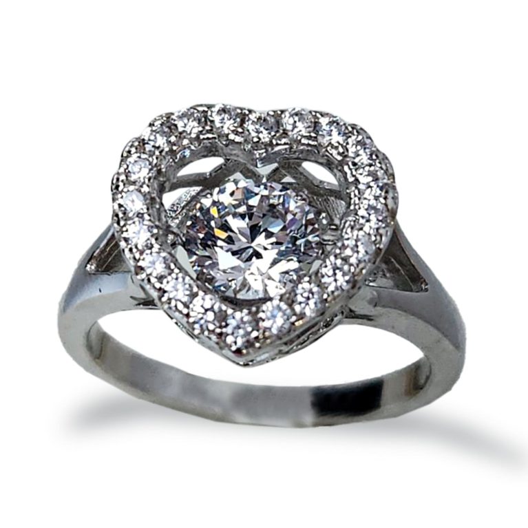 Sterling Silver Dancing Diamond (CZ) Ring