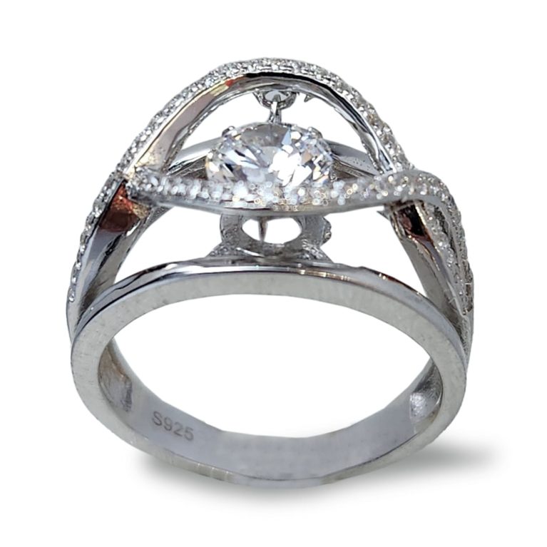 Sterling Silver Dancing Diamond (CZ) Ring